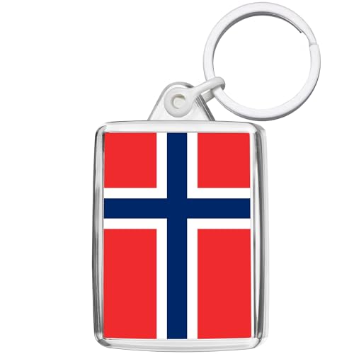 Pixly® Porte-clés drapeau de la Norvège - Souvenir - Cadeau souvenir norvégien, claire, M