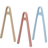 3-Pack Mini Silicone Tongs – 5.5' Small Kitchen Tongs In 3 Colors For Cooking, Serving & Fine Motor Skills