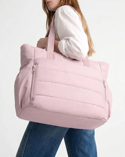 Image of NISHEL Travel Puffy Tote Bag For Women, Ultra-Lightweight Large Tote Purse For Office Day And a Short Weekend Getaway