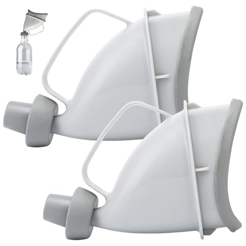 Lawnrden Travel Urinals for Men|2Pcs Portable Urinal for Men, Safe Emergency Women Male Urine Bottle, Spill Proof Reusable Pee Urine Bottle for Camping Travel Traffic