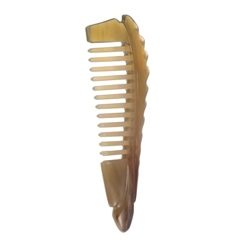 HONITANO - HONITANO Peigne Large Corne Naturelle Ox Handmade Pour Femme Coiffant Anti-statique Massage Chevelu Confortable Démêlant Doux Pour Cheveux Bouclés Et Ondulés Outil De Coiffure Portable