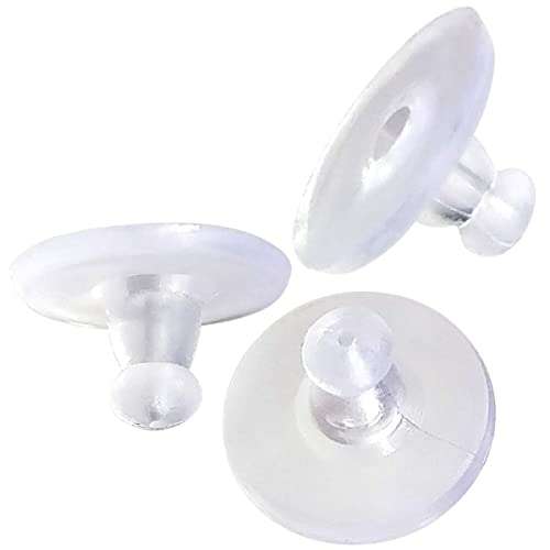 Image of Clear Silicone Earring Back Stoppers Findings Stud Earring Plugs for Jewellery Making - 200 Pcs (10mm, Clear White)