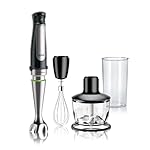Braun MultiQuick 7 3-in-1 Immersion Hand Blender with Variable Speed and Patented Technology - Includes 2-cup Chopper, Whisk + Beaker for Fast Blending, Stainless Steel, MQ7035X