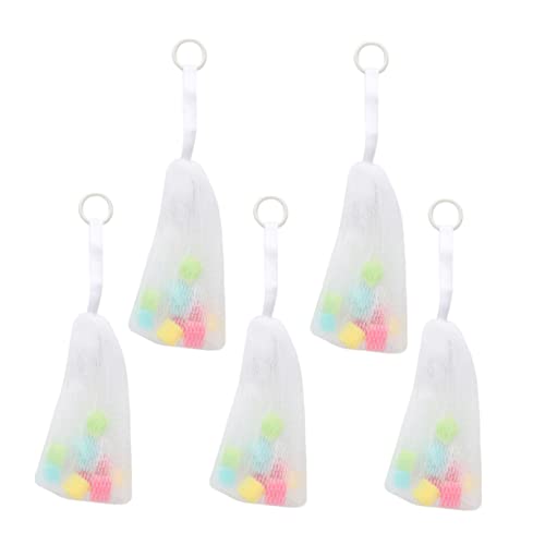 NULYLU 5pcs Bubbling Mesh Convenient Foaming Net for Handmade Soap and Cleansing Products Efficient Maker for Better Shower Hanging Design for Easy Use