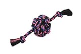 Flossy Chews Color Monkey Fist Ball with Rope Ends, Jumbo, 20-Inch