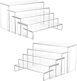 Wealrotn 10 PCS Clear Acrylic Display Risers, Tiered U-Shaped Display Stand, 5mm Thick Transparent Risers for Collectibles, Perfume, Cupcake & Retail Display