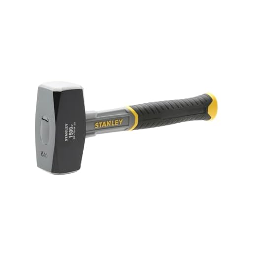 Stanley STHT0-54128 massette - manche en Fibre de Verre - manche bi-matière plus Confortable - Grip pour une meilleure Prise en main - Liaison epoxy de la Tête 1,5 kg Gris