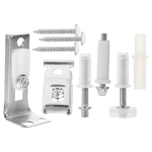 Kit de reparación para puerta plegable con riel deslizante, plata | Aleación de aluminio, pivotes superiores y riel guía, operación suave, para hogares y centros comerciales miniatura 1