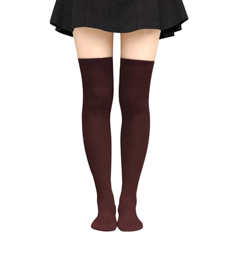 Image of Bestjybt Women Thigh High Socks Cotton Warm Long Over Knee High Stockings