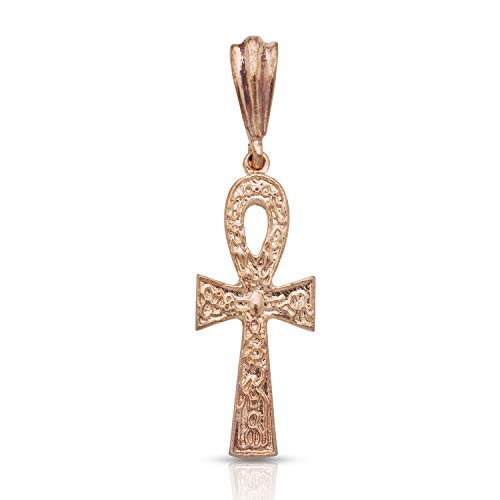 Better Jewelry Real Copper Etched Ankh Pendant, Charm