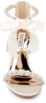 Badgley Mischka Women's Nayeli Heeled Sandal, Ivory Satin, 8 | Image 4