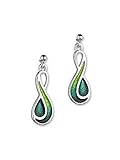 Ortak 925 Sterling Silver Handmade Long Drop Earrings Cedar Collection Prairie And Emerald Green Colourways High Polished Scottish Fine Jewellery Made In Scotland