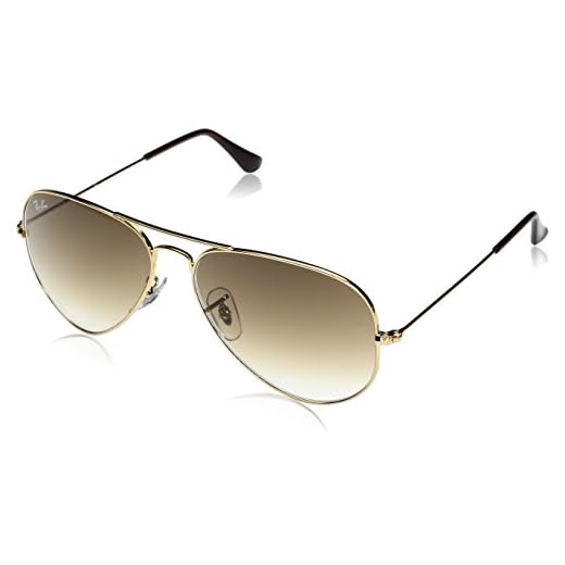 Ray-Ban Óculos de sol aviador clássico RB3025, Ouro branco/verde cristal, 58 mm