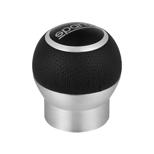 Sparco Pommeau de levier de vitesse en aluminium et cuir synthétique avec logo Sparco