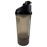Tunturi Shakebeker Protein Shaker - met zeef en opslag 600ml - Zwart