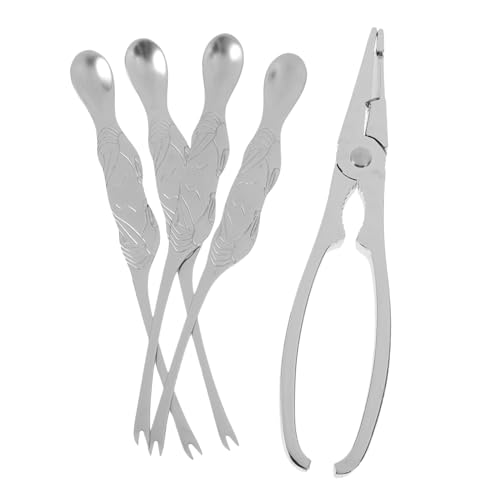 LOLIPPYY Herramientas para Galletas De Cangrejo 5 Piezas, Tijeras y Palillos De Acero Duradero, Color Azul, Uso Práctico para Patas De Cangrejo, Langosta y Mariscos