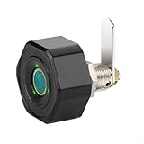 EffiFish Biometrisches Fingerabdruck-Schubladenschloss, 20 mm, Zinklegierung, Schrankschloss für Zuhause und Büro, schnelle Identifizierung mit 20 Fingerabdruck-Kapazität (schwarz)