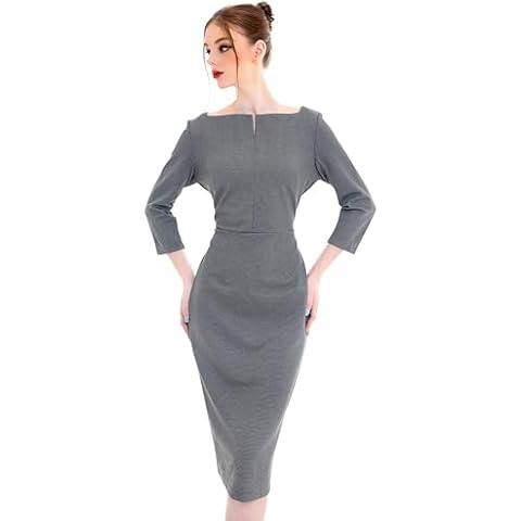 Marycrafts Women's Midi Dress with Square Neck Cover