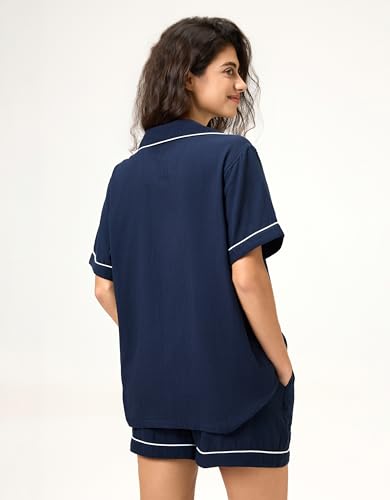 Image of BESTOUCH Womens Pajama Sets: 100% Cotton Muslin Linen Feel