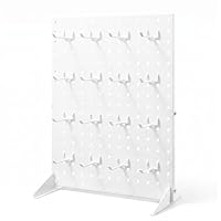 Novelfun 1 Stück Weiß Stecktafel Display Stände 17\ X 13\ Stecktafel Organizer, Tischplatte Präsentationsständer Metall Pegboard Display Stand für Schmuck, Schlüsselanhänger, Aufkleberc