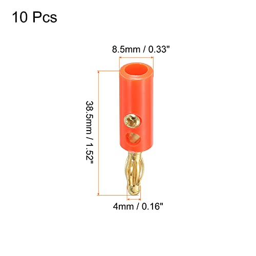 PATIKIL 10 Pack Banana Plugs Connector Screw Type Speaker Banana Plugs 4mm Gold-Plated Alloy Red for Speaker Wires Sound Systems - Image 2