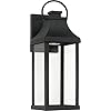 Capital lighting 946411bk gl bradford night sky clear glass rectangular outdoor wall lantern 1 light 7 watt 17 h x 6 w black  urban country home decor
