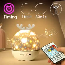 Bébé Veilleuse Projecteur,SIMSPEAR Lampe de Projecteur avec 8 Chansons,6 Films de Projection,LED Enfant Veilleuse Lampe Musicale et Lumineuse 360°Rotation pour Noël,Anniversaire pour Enfants - Image 7