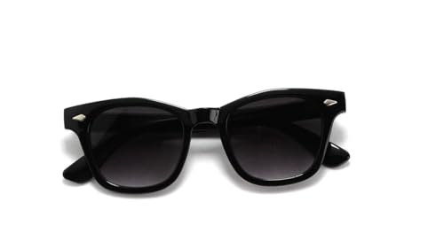 Óculos De Sol Unissex Redondo Com Lentes Proteção Uv M-06 (Preto)