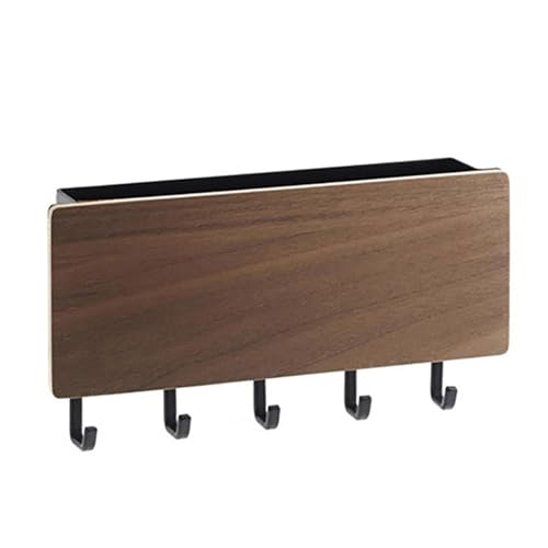 Soporte para llaves de pasillo resistente y sin perforaciones de madera de nogal 3