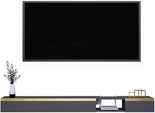 SIBEG Meuble TV, Lowboard TV, étagères flottantes, Console TV Flottante, Console multimédia Murale, pour décodeurs/routeurs/télécommandes/lecteurs DVD/Consoles de Jeu (Blanc/Gris)