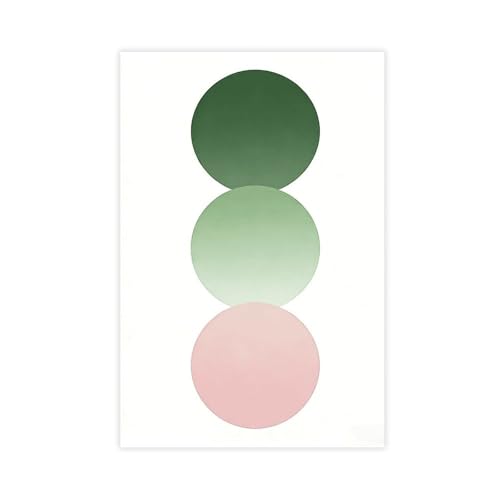 Gradient Color Circle Wall Art - Earthy Green & Blush