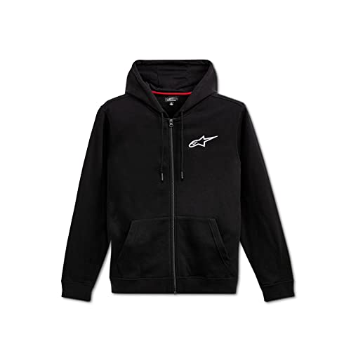 Alpinestars, Ageless Chest Hoodie, Sweat-Shirt avec Zip Et Capot, Noir Blanc, M, Homme Cover