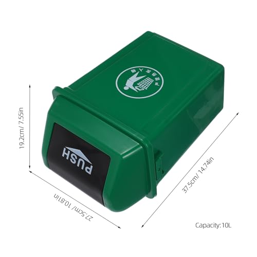 Caneca de basura con tapa abatible verde 10l para cocina y oficina miniatura 2