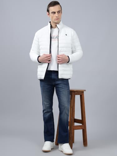 Image of Cantabil Reversible Jacket for Men | Premium Casual Jacket Smart Fit Mock Neck Nylon Fabric Solid Pattern (P MJKT00249)