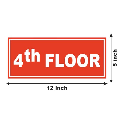 Image of ATTRACTSO - 4th Floor Sign Self Adhesive Laminated Sticker for Home, Office, Shop, Hospital, Hotel, Theatre, Restaurant - 12 inchx5 inch inch (Red)