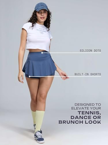 Image of CAVA Swirl Tennis Skorts for Women | Built-in Shorts, Moisture-Wicking, Stretchable, Pockets, Twirl-Friendly Design | Active Skirt for Sports