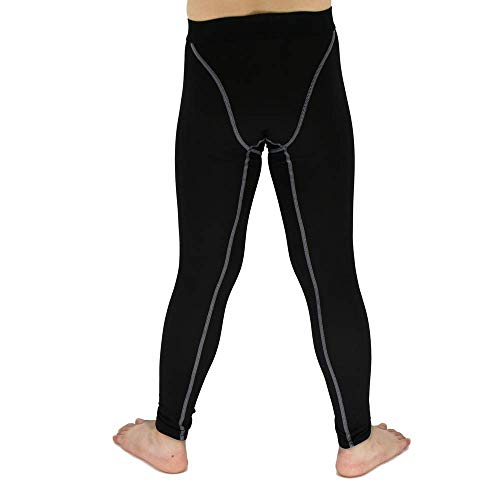 Lanbaosi Boys & Girls Sports Thermal Compression Base Layer Legging/Tights, Black, 12 #TOP2