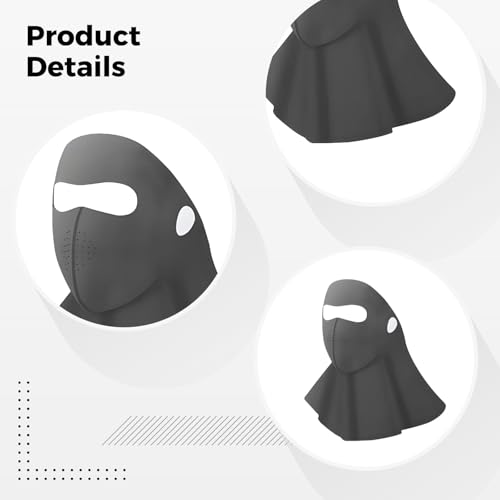 Sun Protection Face Mask And Neck Gaiter, Upf 50+, Lightweight, Breathable, For Outdoor Sports, Black2