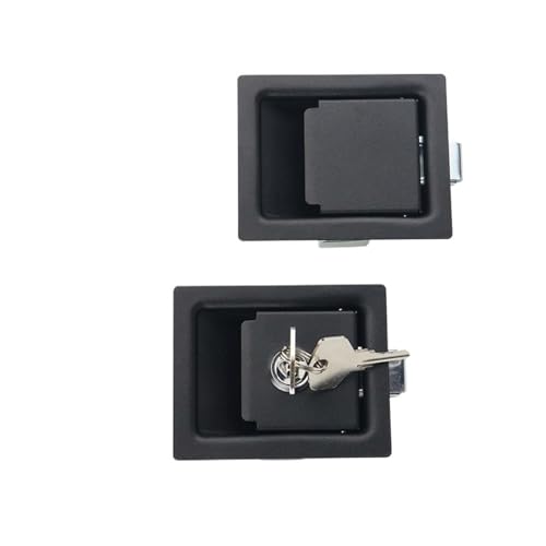Lock Iron Plate Suitable for Industrial Equipment Switchgear Distribution Box Door 1Pcs(Lron Black with Lock)