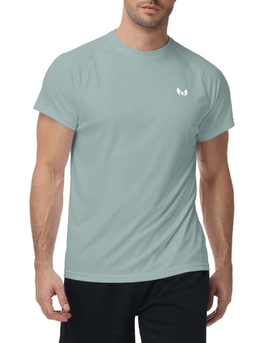 Image of Corna Men's Short Sleeve T-Shirts, Lightweight Men's Workout Shirt, UPF 50+ Sun Protection Athletic Dry Fit Shirts for Men