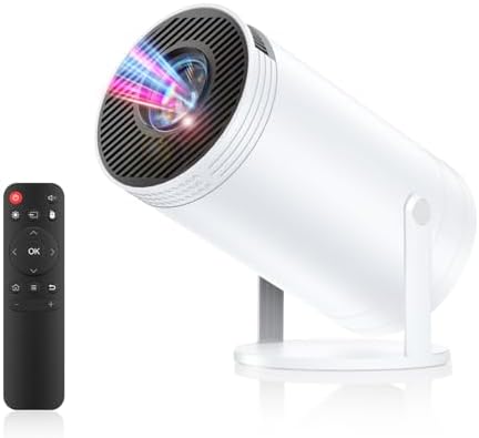 （16:00時点） 【Amazon.co.jp限定】プロジェクター 小型【2GB+16GBの大容量ストレージ・業界ミニサイズ500g超軽量】Android TV搭載 4K対応 270°回転 Wi-Fi6 Bluetooth5.4 最大200インチ大画面 天井投影 フルHD Netflix対応 27000LM 高輝度 自動台形補正 ぷろじえくたー 家庭用 小型 iOS&アンドロイド スマホなどに対応 (ホワイト)
