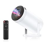 【Amazon.co.jp限定】プロジェクター 小型【2GB+16GBの大容量ストレージ・業界ミニサイズ500g超軽量】Android TV搭載 4K対応 270°回転 Wi-Fi6 Bluetooth5.4 最大200インチ大画面 天井投影 フルHD Netflix対応 27000LM 高輝度 自動台形補正 ぷろじえくたー 家庭用 小型 iOS&アンドロイド スマホなどに対応 (ホワイト) image