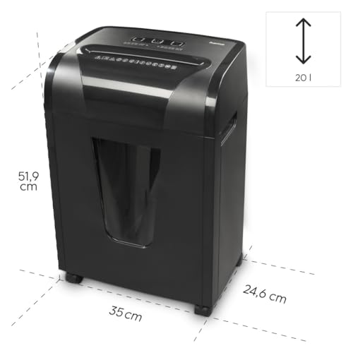 Hama - Distruggi Documenti Elettrico M10+, Taglio A Croce, Distrugge Anche Carte Di Credito, 20 Litri, Nero - 6