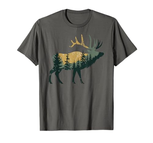 Elk Hunting Hiking Outdoor Camping Forest Men Women Elk T-Shirt