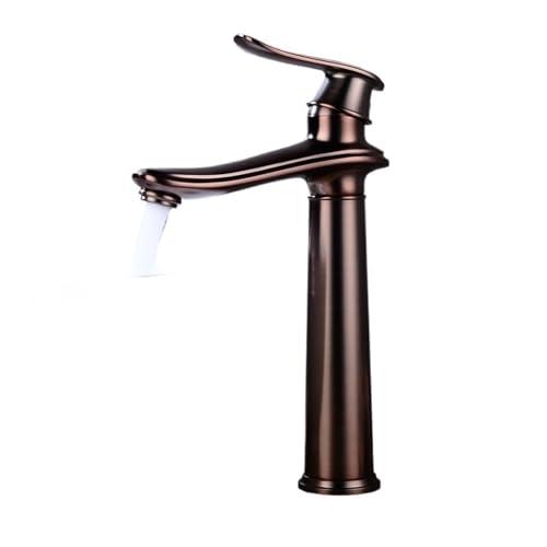 Grifo de lavabo con cascada en latón antiguo para agua fría y caliente 8