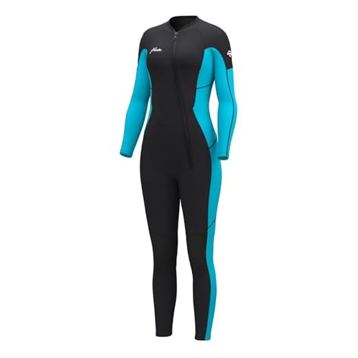 Hevto Women Wetsuits 3/2mm Neoprene Front Zip Full Wet Suit Keep Warm for Surfing Swimming SUP Snorkeling Diving (W05-Black, S)