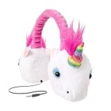 ReTrak Retractable Animalz Tangle-Free, Volume Limiting (85 dB) Over Ear Headphones for Kids, Rainbow Unicorn (ETAUDFUNIC)