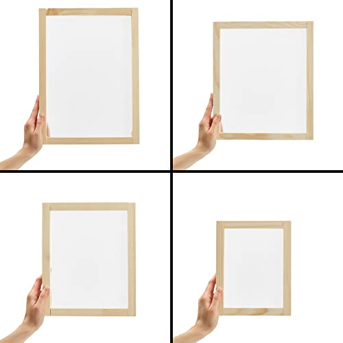 4-Piece Set Wood Silk Screen Printing Frame Kit For Beginners And Kids, 110 White Mesh, 6X8", 8X10", 10X12", 10X14" Frames #TOP4