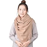 [WEISHY] マフラー レディース カシミヤ 100％ ストール 大判 カシミヤマフラー 白 女性 チェック 無地 ふわふわ 秋 冬 ギフト クリスマスプレゼント 誕生日 プレゼント 200cm×60cm (無地モカ)