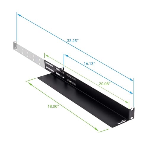 Image of NavePoint Universal 1U Rack Mount 4-Post Shelf Rail for Dell Compaq IBM HP APC - 33.5 Inches deep